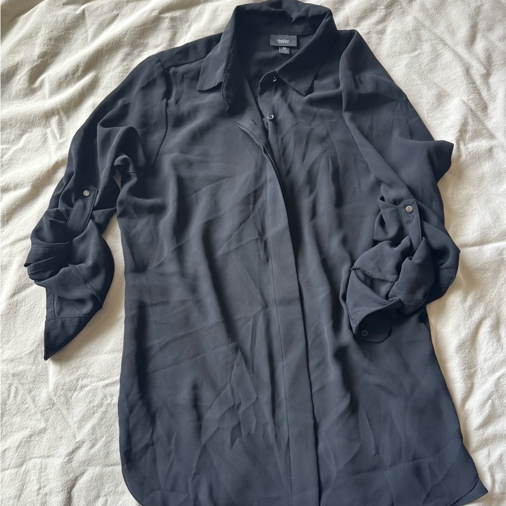 Massimo Women's Black Button Down Shirt